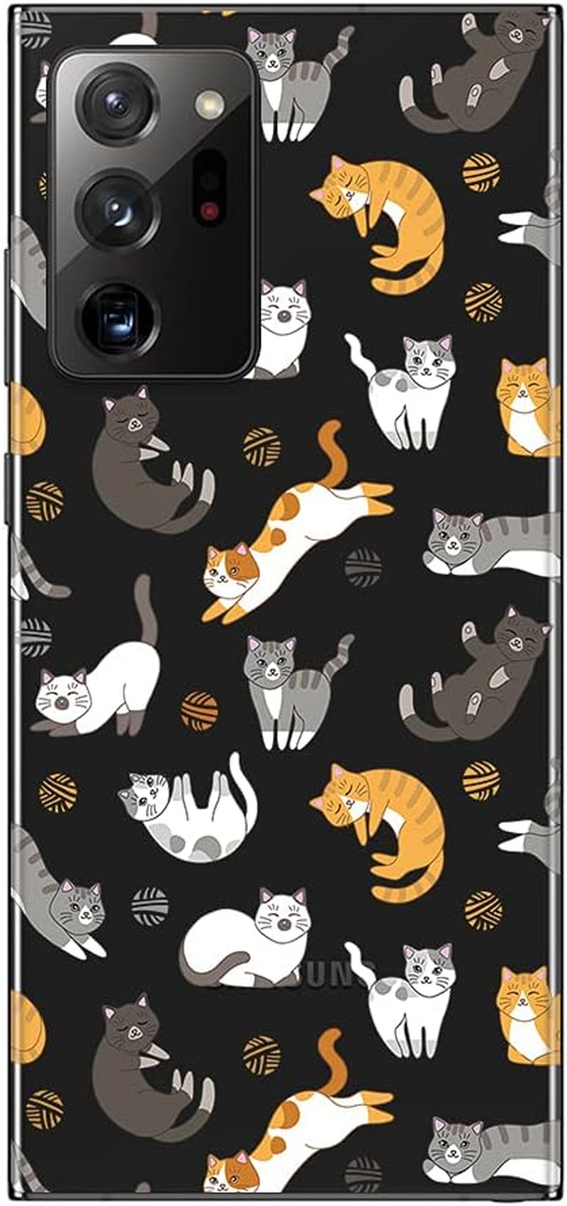 Blingy'S Samsung Galaxy Note 20 Ultra Case, Cute Cat Pattern Fun Cartoon Animal Style Transparent Soft TPU Protective Clear Case Compatible for Samsung Galaxy Note 20 Ultra 5G (Cats)  Blingy's   