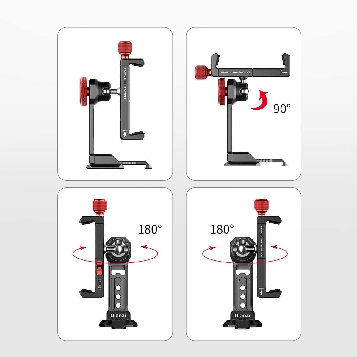 Cell Phone Tripod Mount, ULANZI ST-14 Smartphone Tripod Mount Adapter Aluminum with Cold Shoe, 360° Cell Phone Stand Holder Clamp for Iphone 13 12 11 Max Pro Iphone X XR Xs 6 7 Plus  PICTRON   