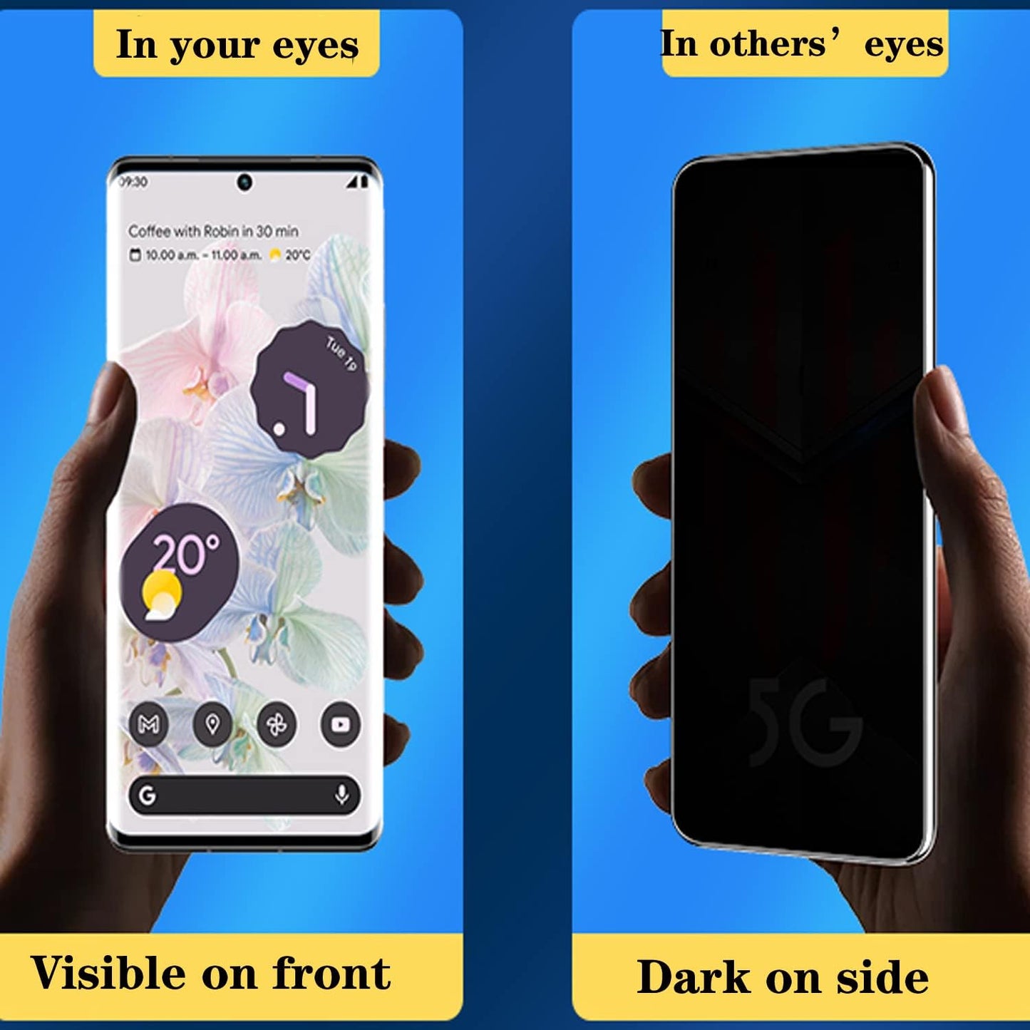 2 Pack Privacy Tempered Glass Designed for Google Pixel 6 Pro, Anti-Peep Anti-Scratch Anti-Spy Screen Protector Film 9H Hardness Bubble Free for Google Pixel 6 Pro 6.7 Inch  BYIUIHS   