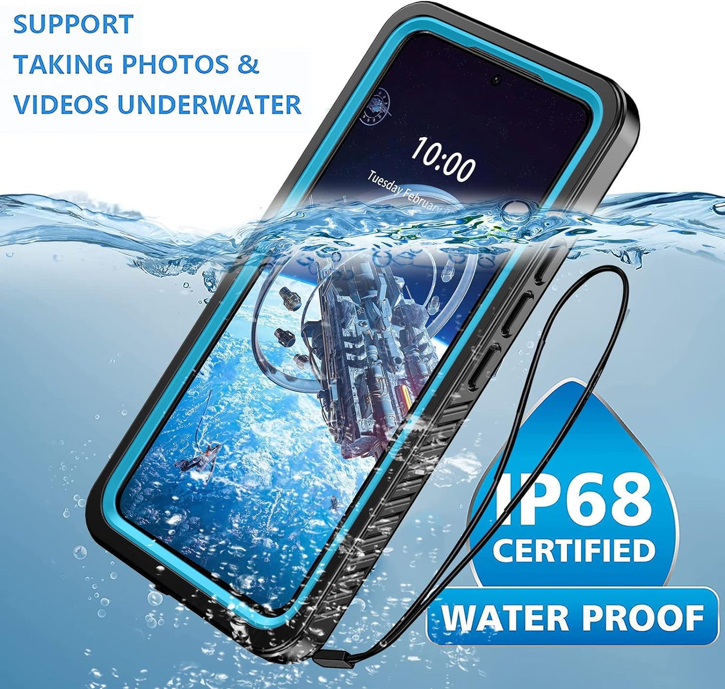 ANTSHARE for Samsung Galaxy S22 5G Case Waterproof Shockproof,Samsung S22 Case with Screen Protector,Full Body Heavy Duty Protective Case for S22 Blue/Clear  ANTSHARE   