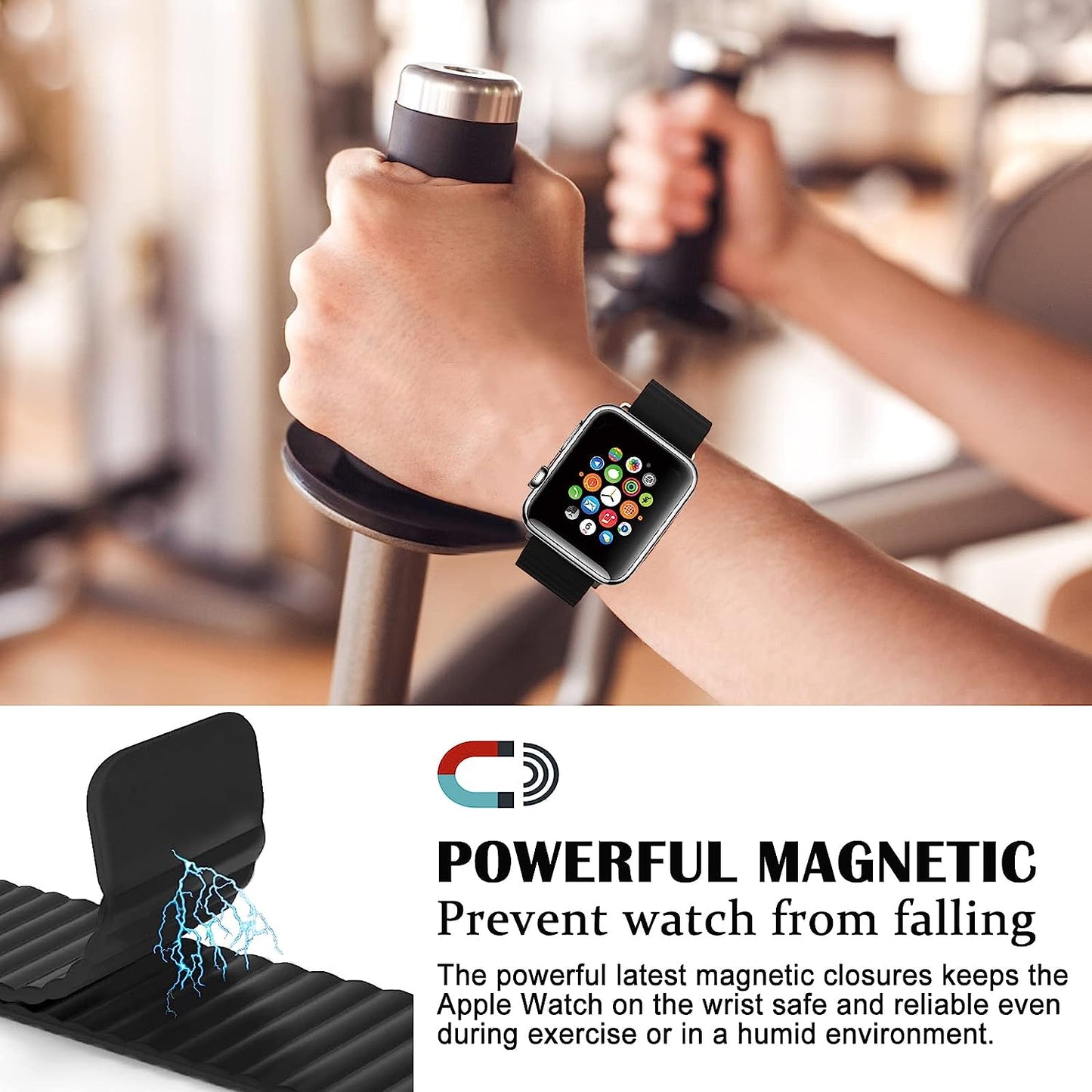 ZOMFOM Magnetic Band Compatible for Apple Watch 42Mm 44Mm 45Mm 49Mm, Sport Silicone Adjustable Loopback Wristband for Iwatch Series 8 7 6 5 4 3 2 1 SE  ZOMFOM   