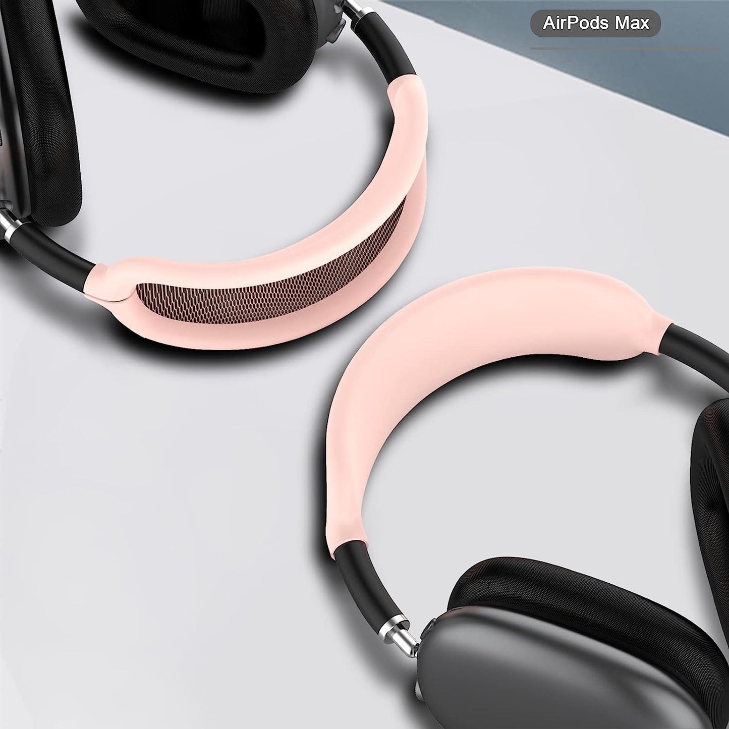 Seltureone Compatible for Airpods Max Headband Cushion, Silicone Earphone Protective Dustproof Sweat Proof Cover Accessories for Airpod Max Headphones Knit Mesh, Pink  Seltureone   