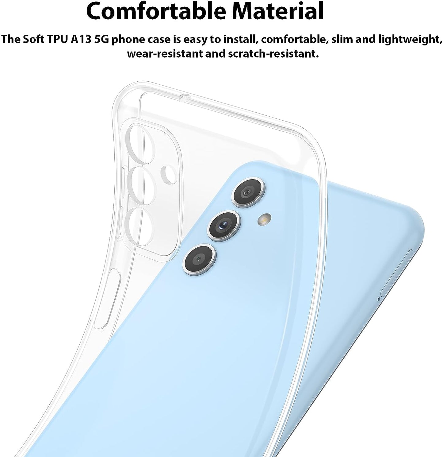 Meliya for Samsung Galaxy A13 5G Case Clear 6.5-Inch (Not for A13 4G), Anti-Yellowing Slim Thin Shockproof Galaxy A13 5G Phone Bumper Cover Case Clear (Clear+Clear)  Meliya   