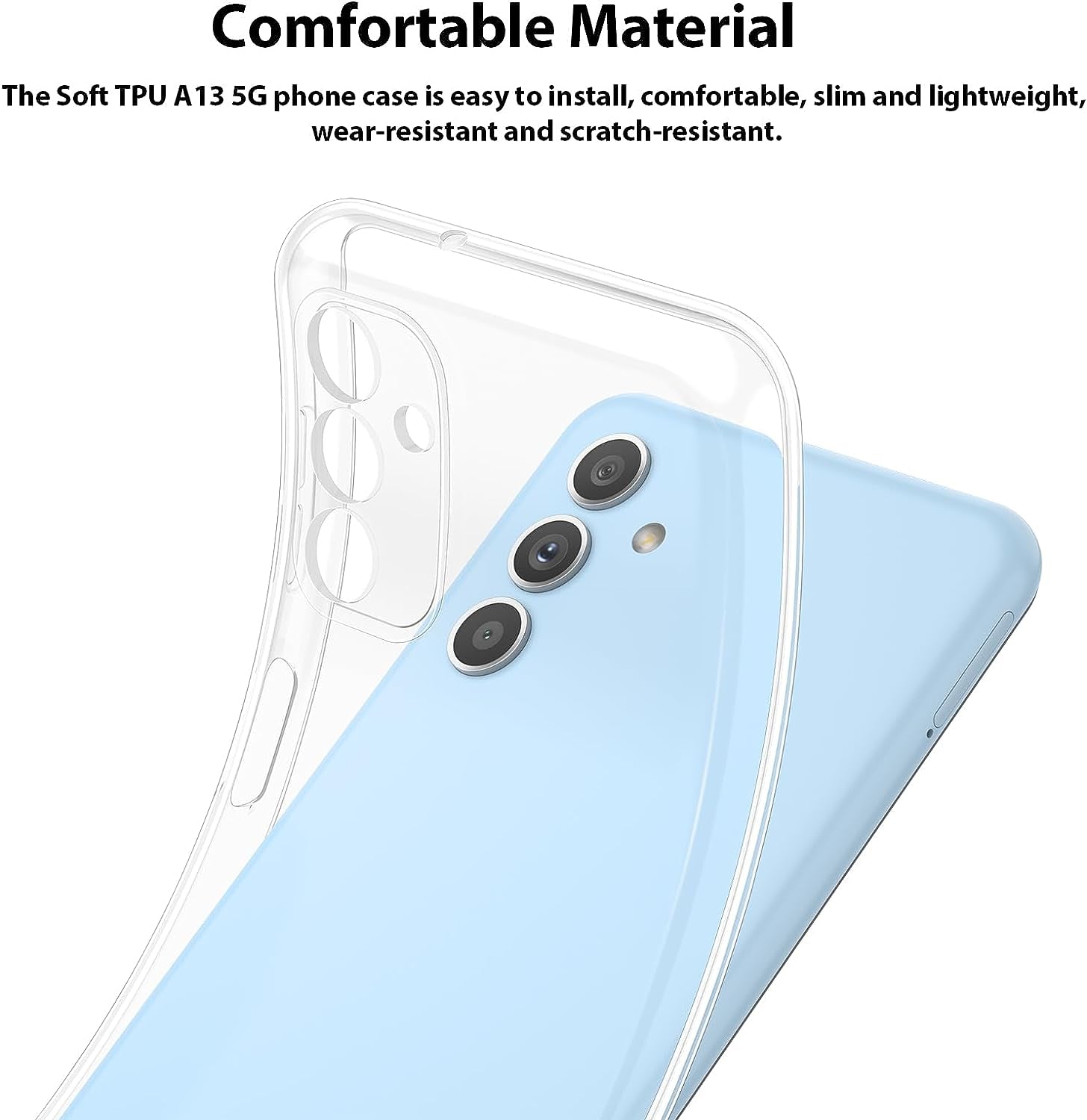 Meliya for Samsung Galaxy A13 5G Case Clear 6.5-Inch (Not for A13 4G), Anti-Yellowing Slim Thin Shockproof Galaxy A13 5G Phone Bumper Cover Case Clear (Clear+Clear)  Meliya   