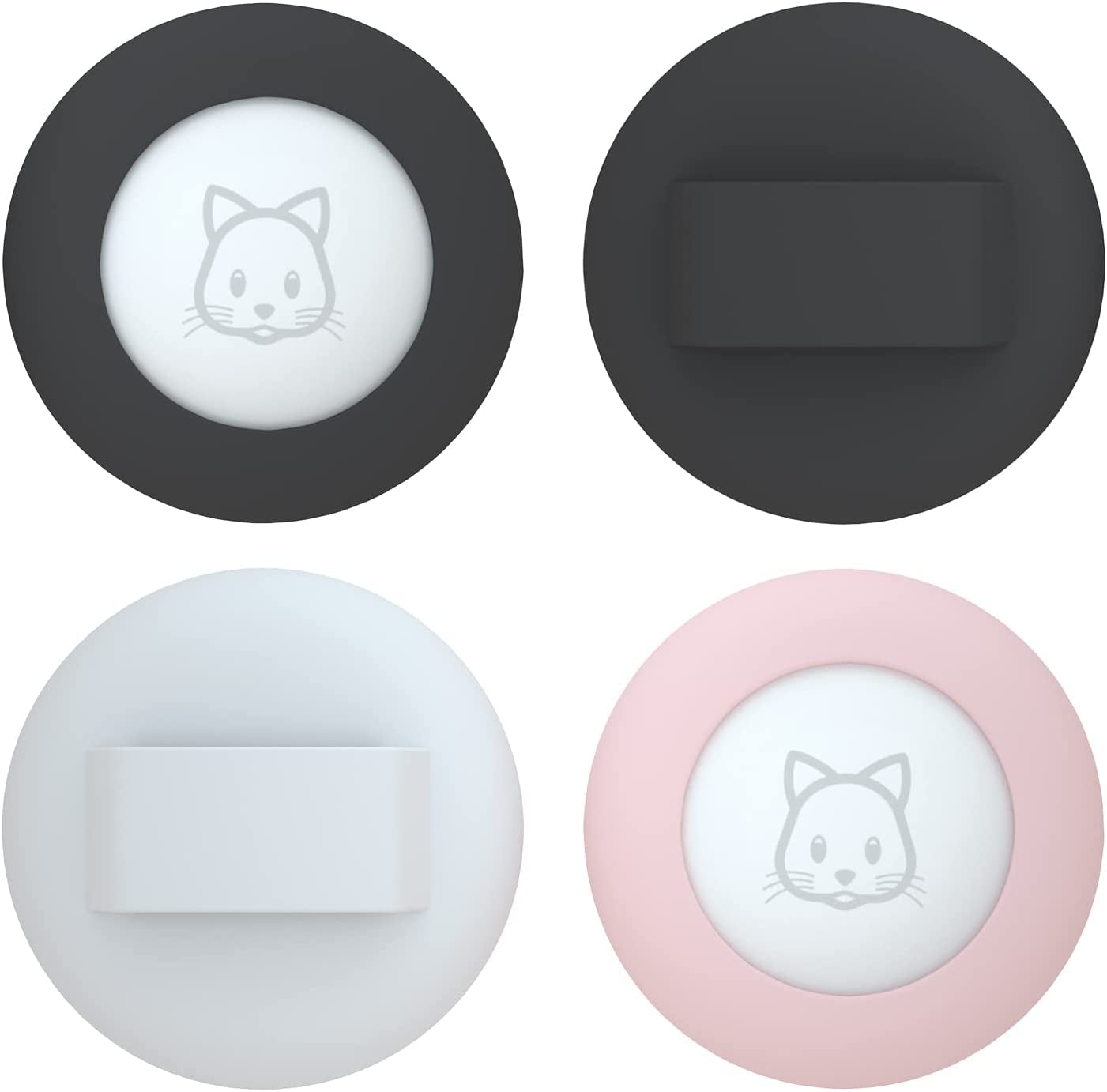 2022 Airtag Cat Collar Holder, Small Air Tag Cat Collar Holder Compatible with Apple Airtag GPS Tracker, 2Pack Waterproof Case Cover for Cat Dog Pet Collar within 3/8 Inch (2 Black)  SimpleThings Black&Black&Pink&White  