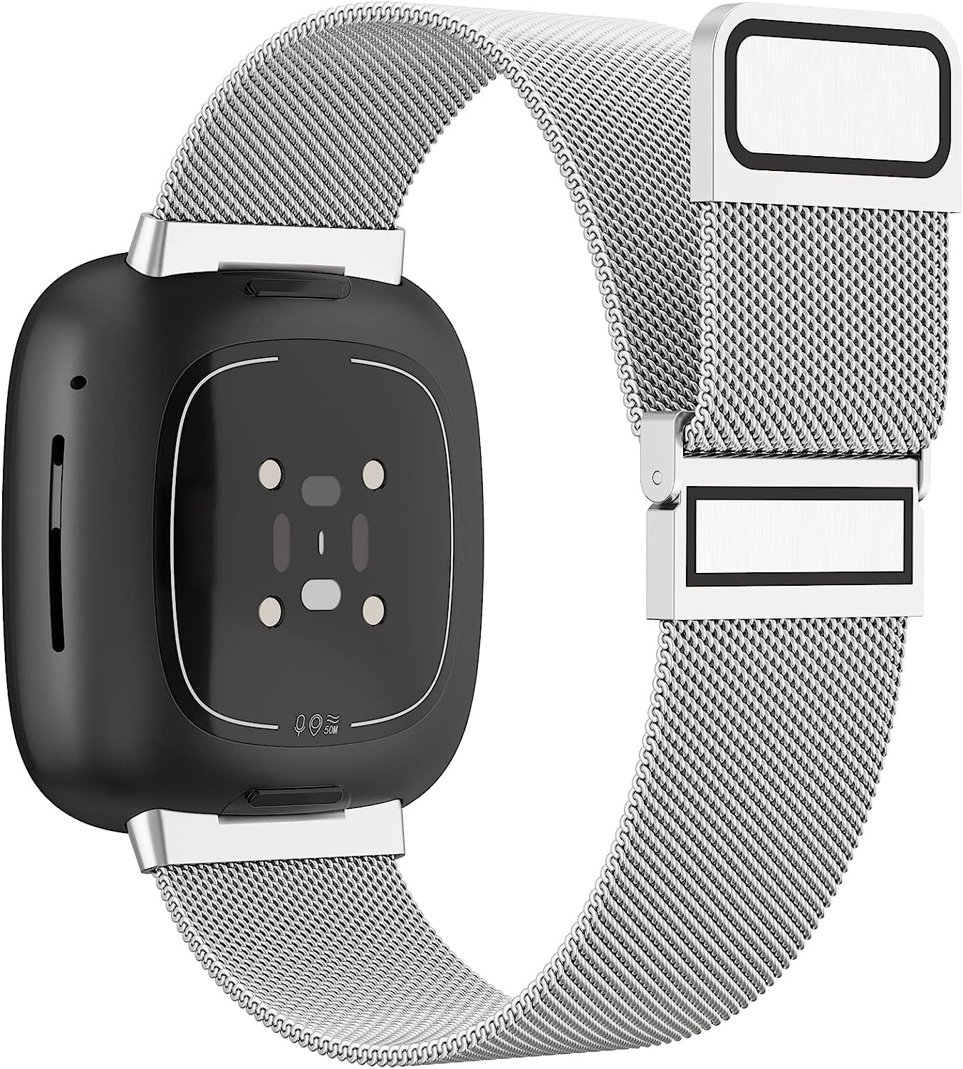 Tobfit Bands Compatible with Fitbit Versa 4/Fitbit Sense 2 & Fitbit Versa 3/Sense Watch Band for Women Men, Stainless Steel Metal Mesh Magnetic Wristband Replacement for Fitbit Versa 4/3 & Sense 2/1 Smartwatch  Tobfit   