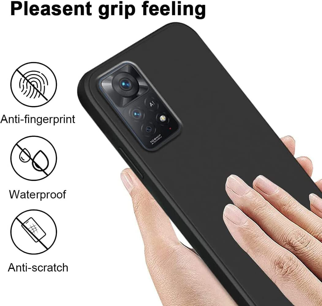 Zzjoooj for Xiaomi Redmi Note 11 Pro/Note 11 Pro 5G Case Silicone Ultra Slim Shock-Absorption anti Impact Scratch Resistant Phone Cover, with Soft Anti-Scratch Microfiber Lining,Black  BIZBIN   