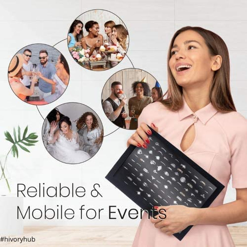 Ring Organizer Box with Transparent Lid ~ Ring Holder Showcase for Store Display, Jewelry Show & Home ~ Jewelry Tray Organizer for Rings, Studs & Earrings (Black)  Hivory   