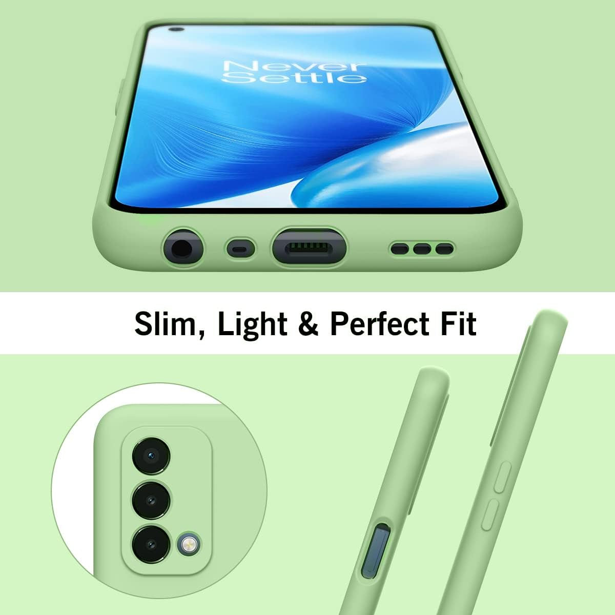 Foluu for Oneplus Nord N200 5G Case, Liquid Silicone Gel Rubber Bumper Case with Soft Microfiber Lining Cushion Slim Hard Shell Shockproof Protective Cover for Oneplus Nord N200 5G 2021 (Green)  Foluu   