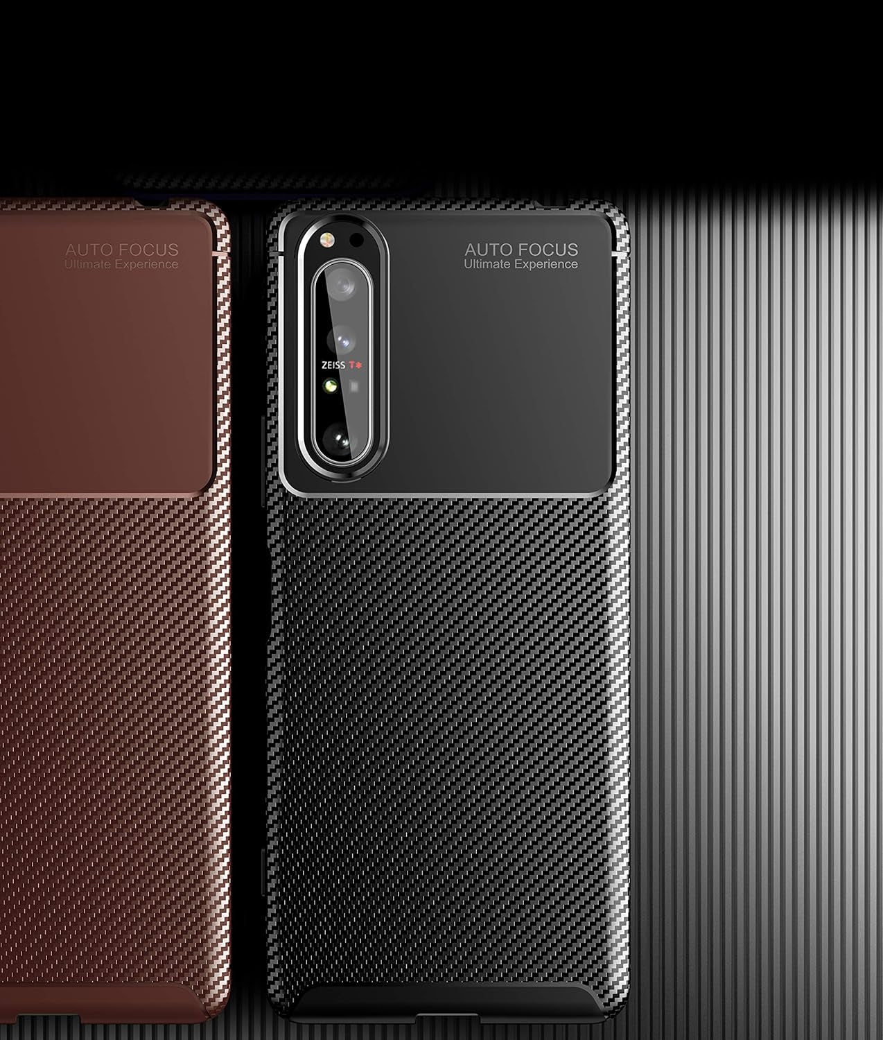 Cruzerlite Case for Sony Xperia 1 II, Carbon Fiber Texture Design Cover, Anti-Scratch, Shock, Absorption Case for Sony Xperia 1 II (Carbon Black)  Swiss Case Limited   