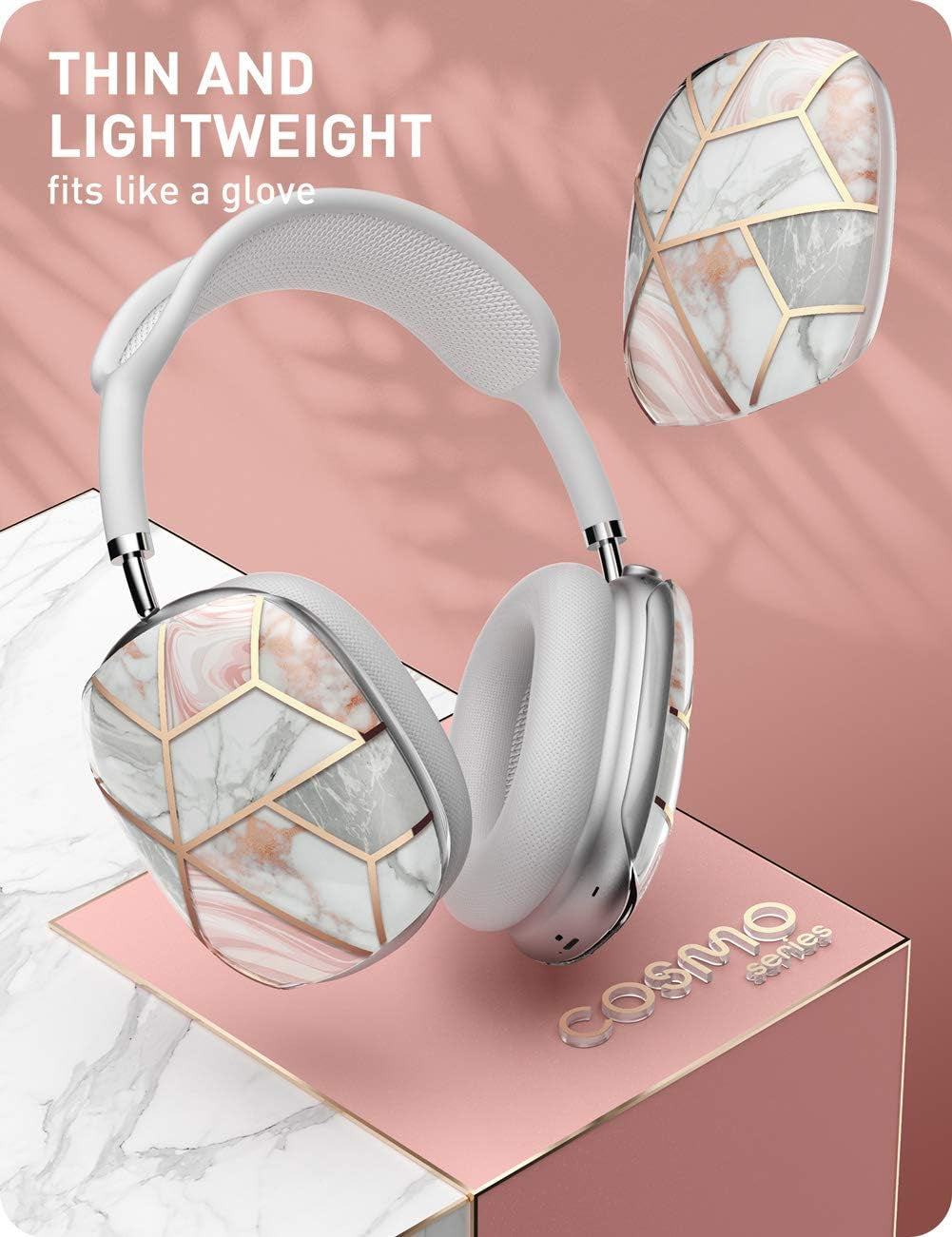 I-Blason Cosmo Case Designed for Airpods Max Headphones, Protective Stylish Earpads Case Cover Compatible with Apple Airpods Max, 1 Pair (Marble)  i-Blason   