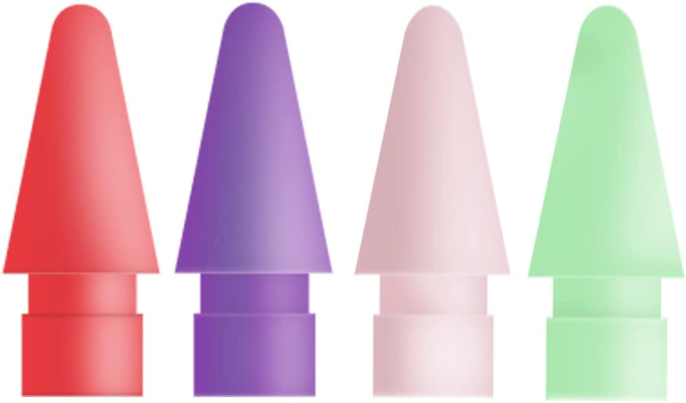 MJKOR Tips Replacement for Apple Pencil 1St Gen & 2Nd Gen, Pen Nibs for Ipad Pro (4 Pack)  MJKOR Pink/Green/Red/Purple 4 PCS 