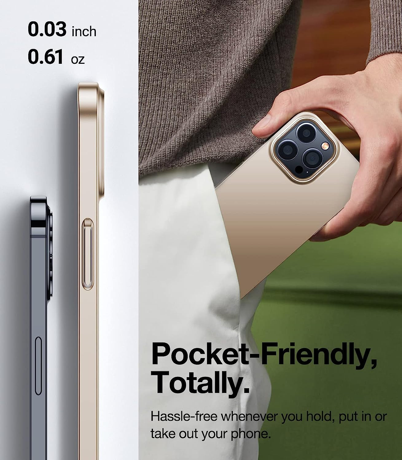 TORRAS Magnetic Slim-Fit for Iphone 14 Pro Max Phone Case, Ultra-Thin 14 Pro Max Case [Compatible with Magsafe], Matte Hard PC Cover Protective Anti-Fingerprint Anti-Scratch Phone Case 2022, Gold  TORRAS   