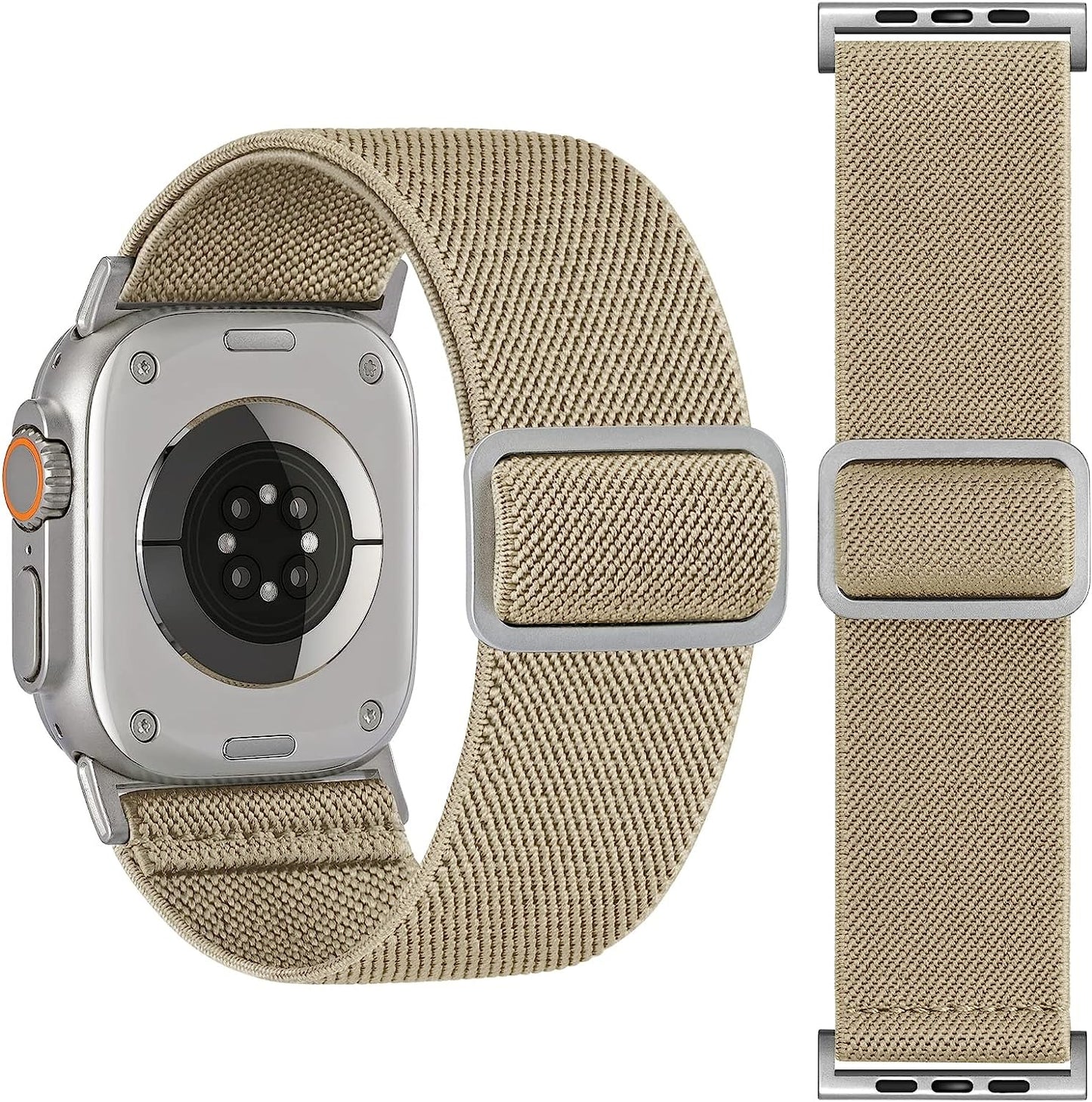 25MM/30MM Wide Stretchy Nylon Compatible with Apple Watch Ultra Band 44Mm 45Mm 49Mm 38Mm 40Mm 41Mm 42Mm, Adjustable Sport Soft Elastic for Apple Watch Band Men, Wristband for Iwatch SE 8 7 6 5 4 3 2 1  HEARTBOOM Stone 38mm/40mm/41mm(Band width 25mm) 