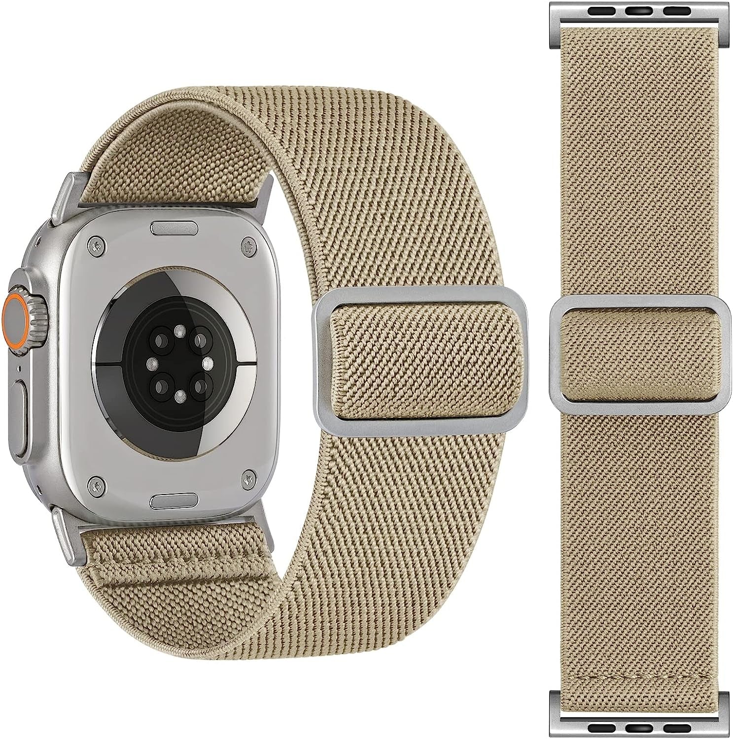 25MM/30MM Wide Stretchy Nylon Compatible with Apple Watch Ultra Band 44Mm 45Mm 49Mm 38Mm 40Mm 41Mm 42Mm, Adjustable Sport Soft Elastic for Apple Watch Band Men, Wristband for Iwatch SE 8 7 6 5 4 3 2 1  HEARTBOOM Stone 38mm/40mm/41mm(Band width 25mm) 