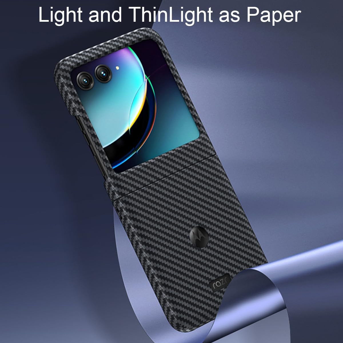 Haeuorey for Motorola Razr plus Case, 100% Aramid Fiber Slim Fit Motorola Razr+ Case, Full Cover Shockproof Slim Phone Protection Case Cover for Moto Razr+ plus 5G (2023) (Black)  Haeuorey   