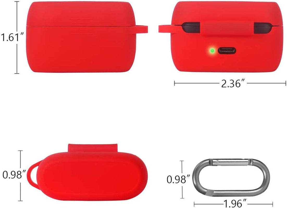 Zaracle Portable Protective Pouch Sleeve Cover Silicone Case Carrying Case for Jabra Elite Active 75T Alexa Enabled True Wireless Sports Earbuds (Red)  Zaracle   