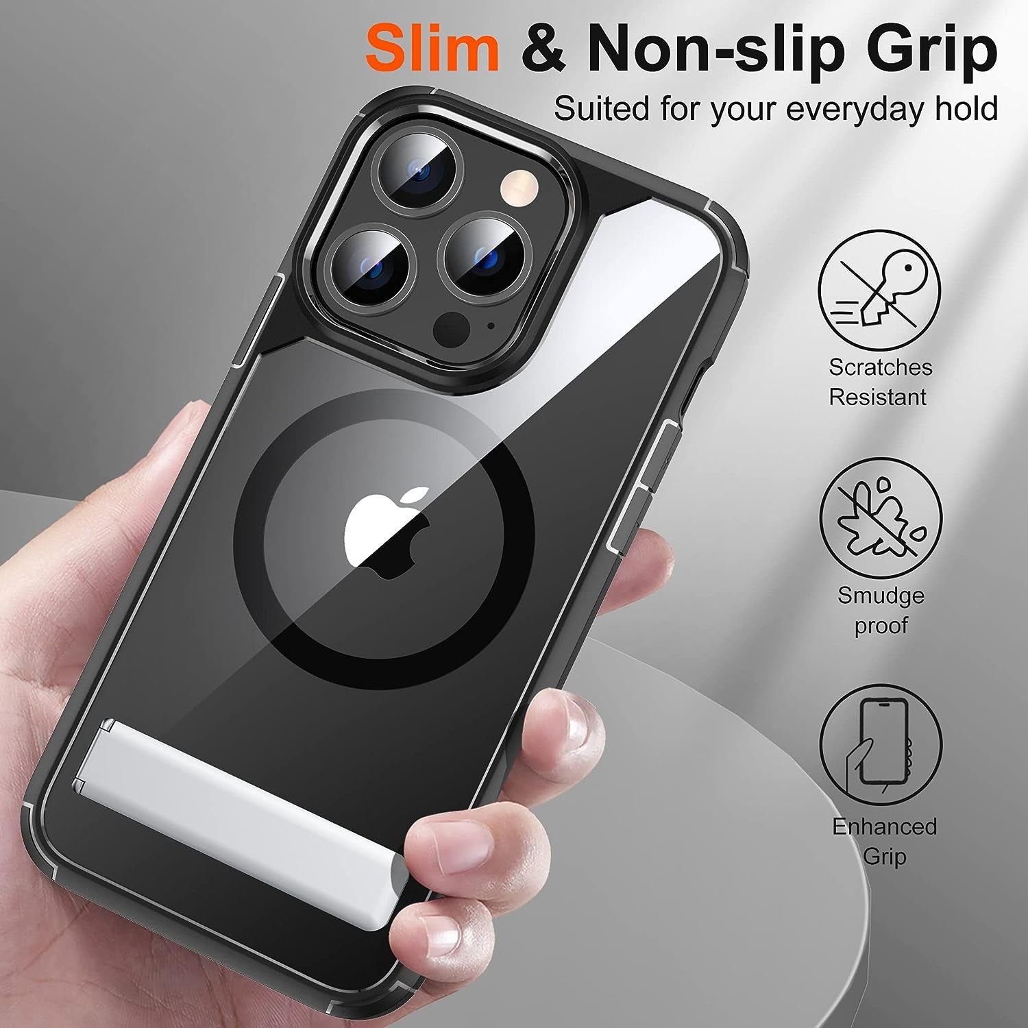 SUPERONE for Iphone 14 Pro Phone Magsafe Case with Stand, Magnetic Phone Case with Slim Adjustable Kickstand & Hard PC Back [10FT Mil-Grade Drop Tested] [Yellow Resistant] for Iphone 14 Pro, 6.1 In  SUPERONE   