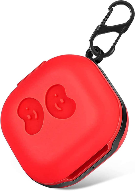 Lizhi for Samsung Galaxy Buds 2 Pro/Galaxy Buds 2/ Galaxy Buds Pro/Galaxy Buds Live, Soft Silicone Skin Cover Shock-Absorbing Protective Case with Keychain, Red  LiZHi   