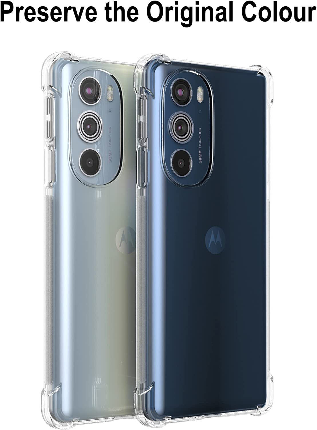 Cresee Case for Motorola Edge plus 2022 (Edge+ 2022) / Edge plus 5G UW 2022, Crystal Clear Cover with Reinforced Corner Bumper Slim Fit Shockproof Flexible TPU Phone Case - Transparent  Cresee   