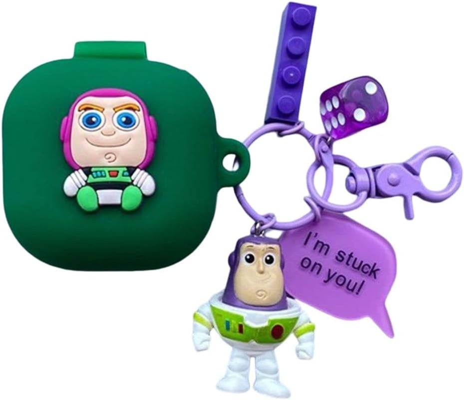 CASEVERSE Cases for Samsung Galaxy Buds2 Pro/Buds 2/Buds Pro/Buds Live with Pendant, Cute Silicone Anime Cartoon Shockproof Cover for Girls Boys Teens  CASEVERSE Robot  