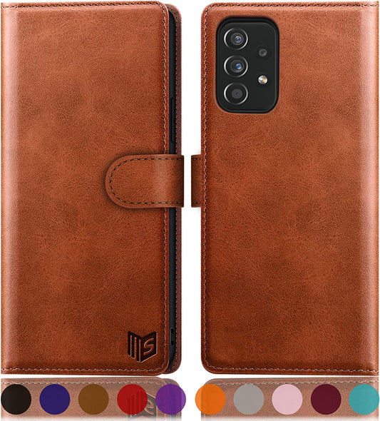 SUANPOT for Samsung Galaxy A53 5G Leather Wallet Case with RFID Credit Card Holder Flip Folio Book Phone Case Shockproof Cover for Women Men for Samsung A53 Case Wallet Light Brown  SUANPOT   