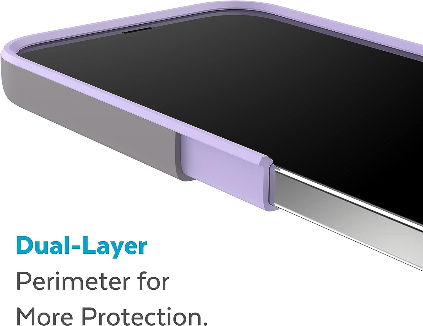 Speck for Iphone 14 Pro Max Case - Drop Protection, Scratch Resistant, Built for Magsafe with Soft Touch Coating - 6.7" Iphone 14, Dual Layer Case -Cloudy Grey/Spring Purple Candyshell Pro  Speck Products   