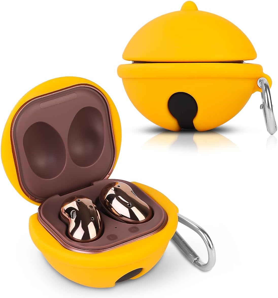 Suublg Silicone Earbuds Case Protective Cover with Keychain for Samsung Galaxy Buds2 Pro Earbuds(2022) /Galaxy Buds 2 (2021) /Galaxy Buds Pro (2021) /Galaxy Buds Live Earphones(2020)  Suublg Bell  