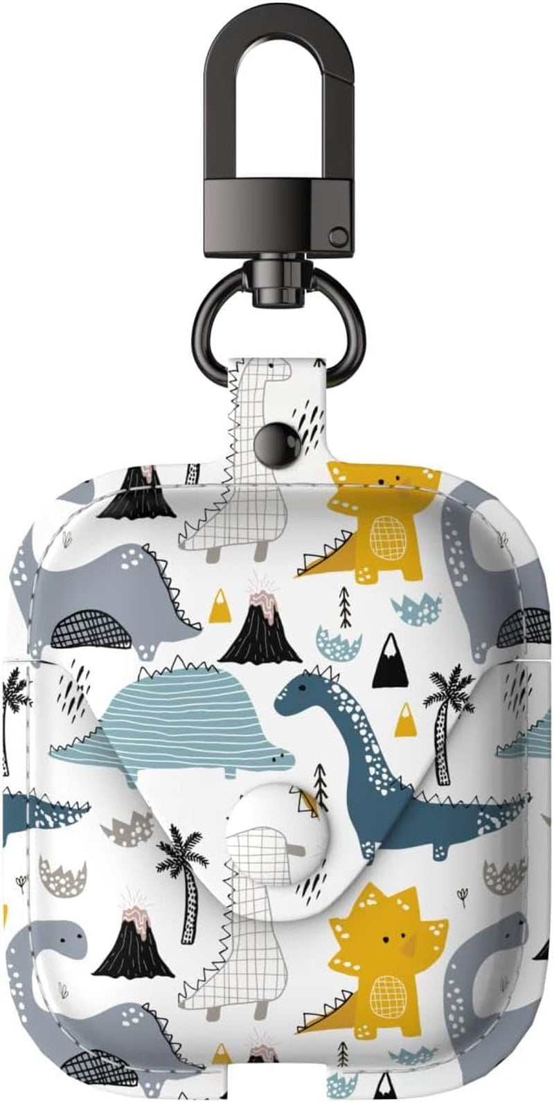 Wenew Leather Case for Airpods 1 & 2, Airpods 2 Case with Snap Closure Airpods Leathe Case for Women with Clip (Blue)  wenew Dino  