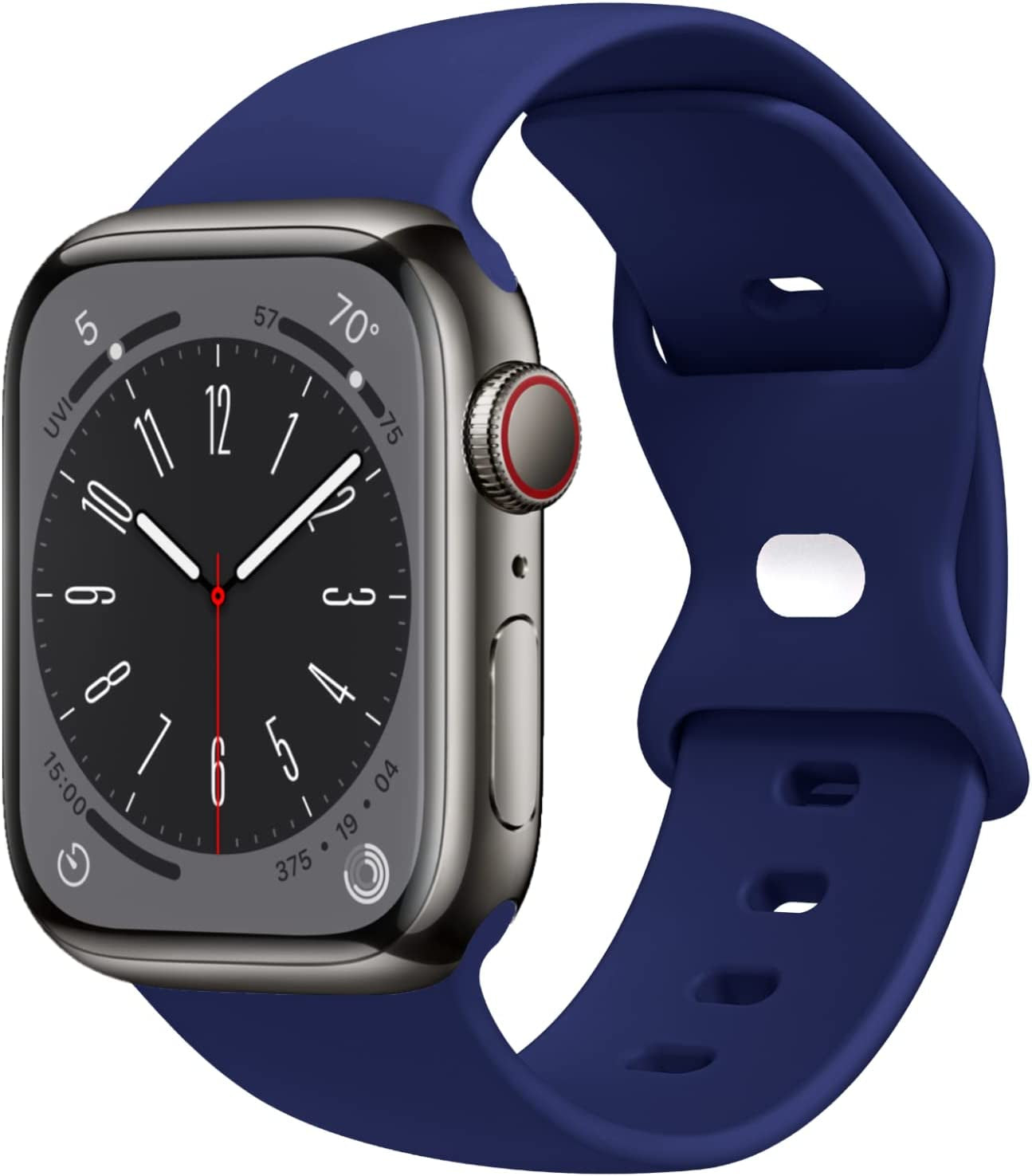 STG Sport Watch Band Compatible with Apple Watch Band 38Mm 40Mm 41Mm 42Mm 44Mm 45Mm 49Mm, Soft Silicone Replacement Sport Strap Compatible for Iwatch Ultra SE Series 8/7/6/5/4/3/2/1 (42Mm/44Mm/45Mm/49Mm, Klein Blue)  STG Midnight Blue 42mm/44mm/45mm/49mm 