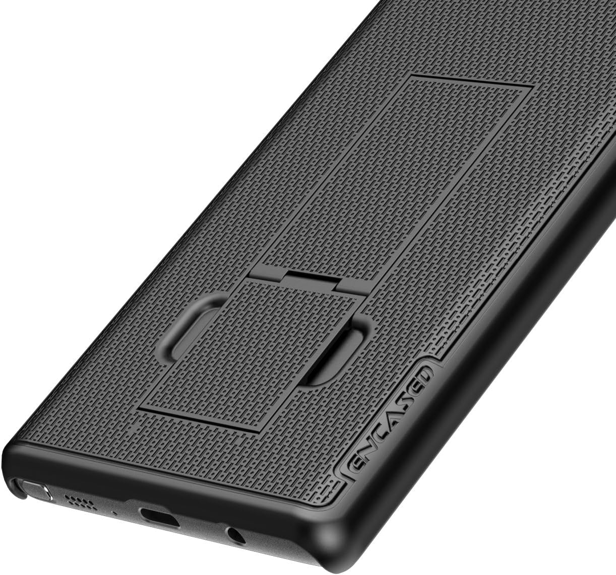 Encased Belt Clip Holster Case Compatible with LG V30 Thin Fit [Duraclip Series] Slim Grip Case & Belt Clip (Smooth Black)  Encased   