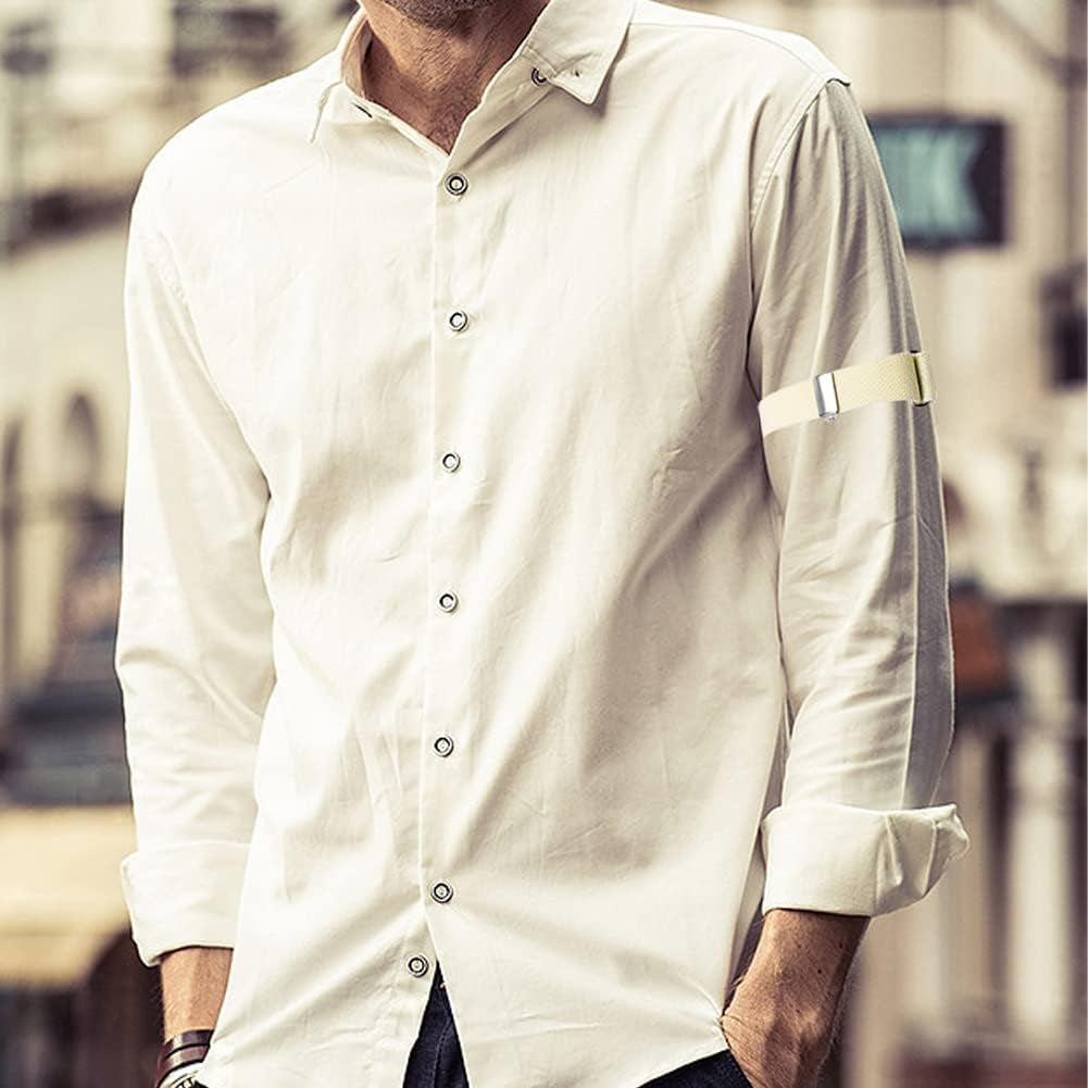 6 Pairs Arm Sleeves for Men Elastic Arm Bands Adjustable Armband Sleeve Garters Anti-Slip Shirt Garters for Men  Thinslimer   