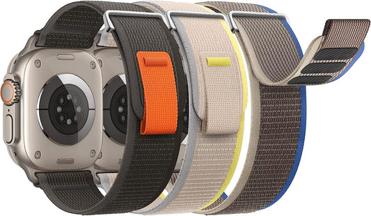 3 Pack Trail Loop Compatible with Apple Watch Band 38Mm 40Mm 41Mm 42Mm 44Mm 45Mm 49Mm Women Men, Woven Nylon Sport Loop Replacement Strap for Iwatch Ultra SE Series 8/7/6/5/4/3/2/1  SIERVOS   