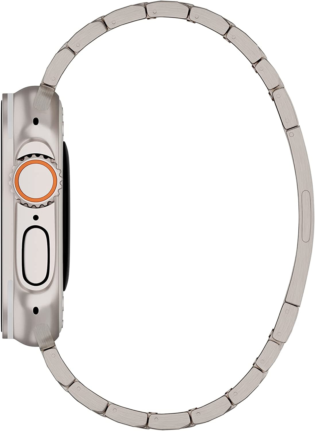 LDFAS Titanium Band Compatible for Apple Watch Ultra Band 49Mm Titanium Link Bracelet Metal Watch Strap with Curved Buckle Compatible for Apple Watch Se/Series 8/7 45Mm/44Mm Band, Silver Gray  LDFAS   