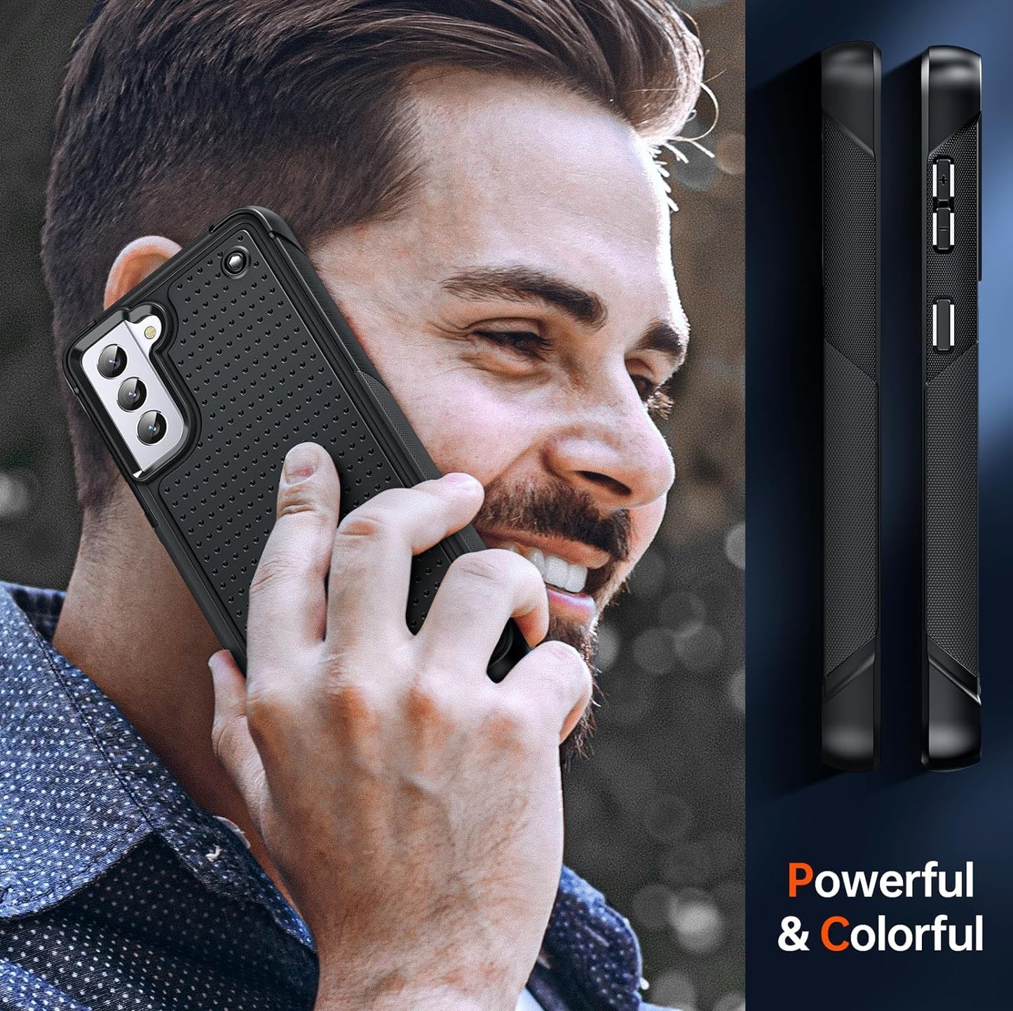 Leyi for Samsung Galaxy S21+ plus Case, Samsung S21 plus Case 5G, Shockproof Heavy Duty Dual Layer Protective Hard PC Textured Back & Soft Bumper Case for Galaxy S21 Plus, Black  LeYi   