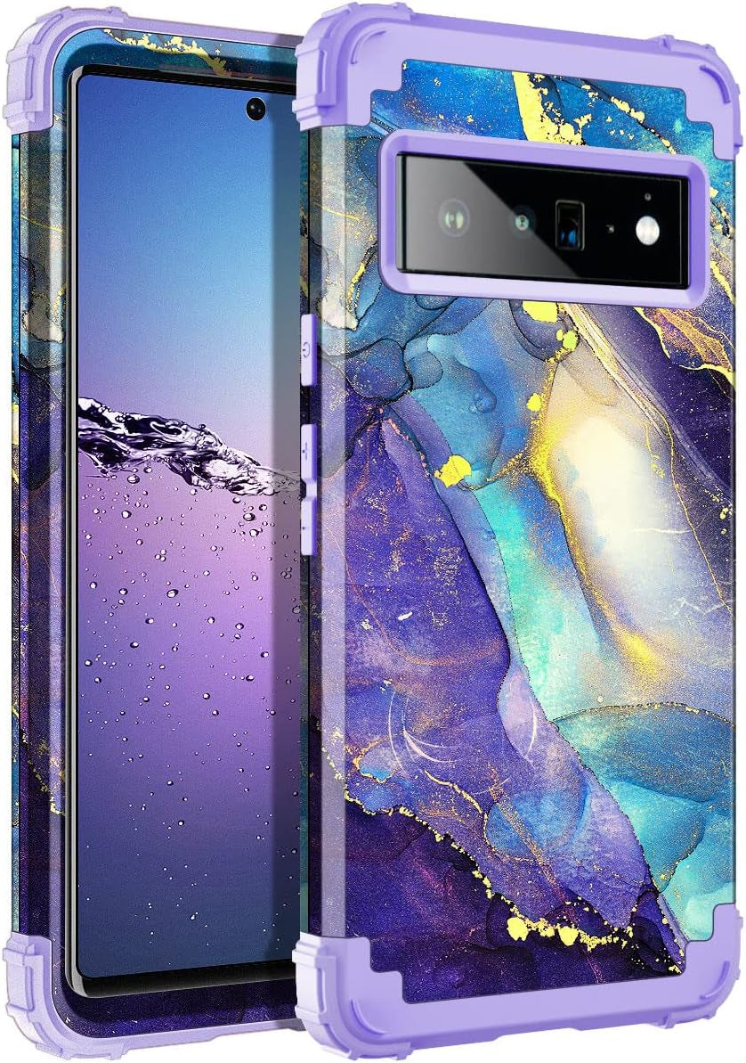 Rancase Compatible with Google Pixel 6 Pro Case,Three Layer Heavy Duty Shockproof Protection Hard Plastic Bumper +Soft Silicone Rubber Protective Case for Google Pixel 6 Pro Case,Purple  Rancase   