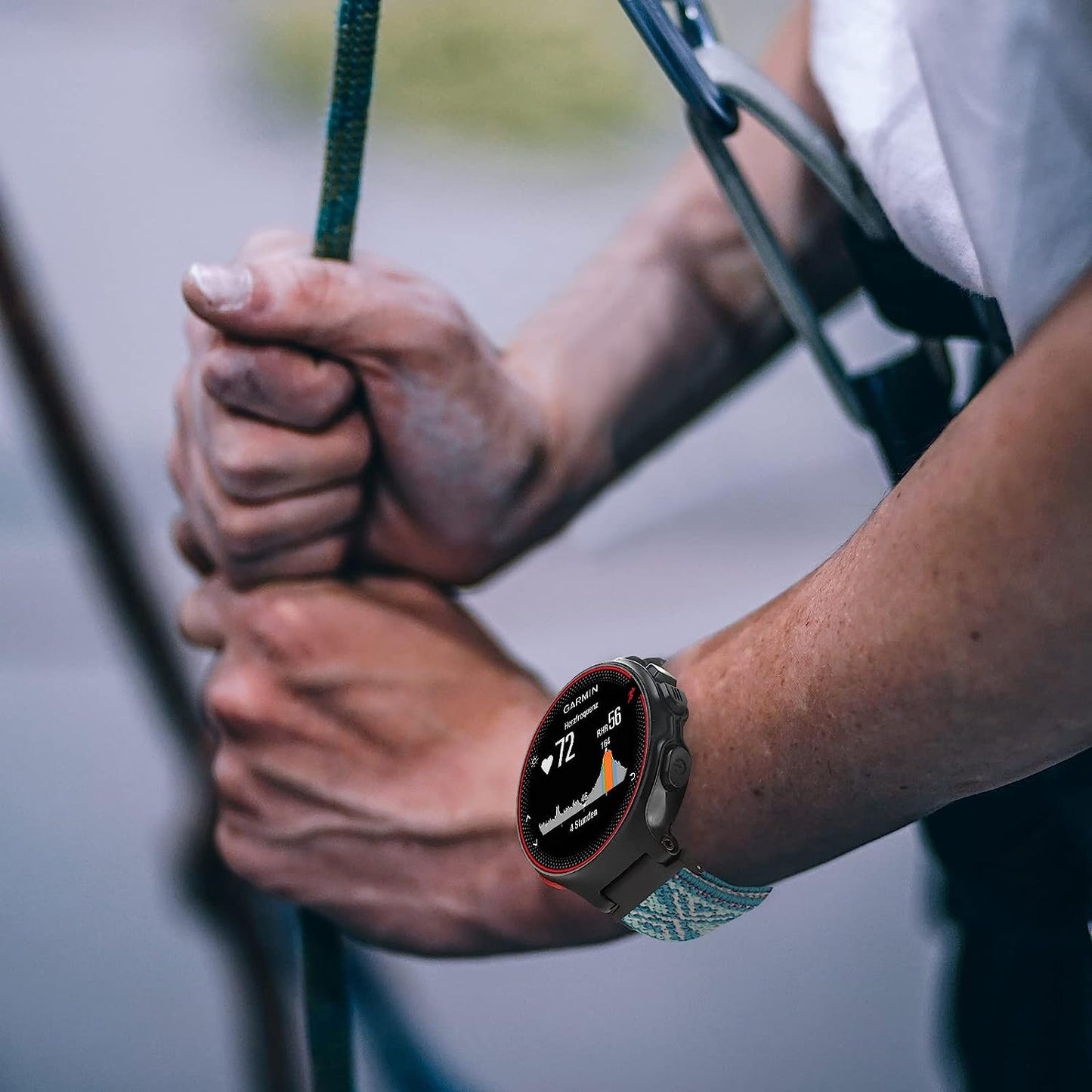 Adjustable Elastic Watch Band Compatible with Garmin Forerunner 235, Nylon Breathable Sports Replacement Wristbands for Forerunner 220/230/620/630/735Xt/235Lite for Women Men  WONFAITH   