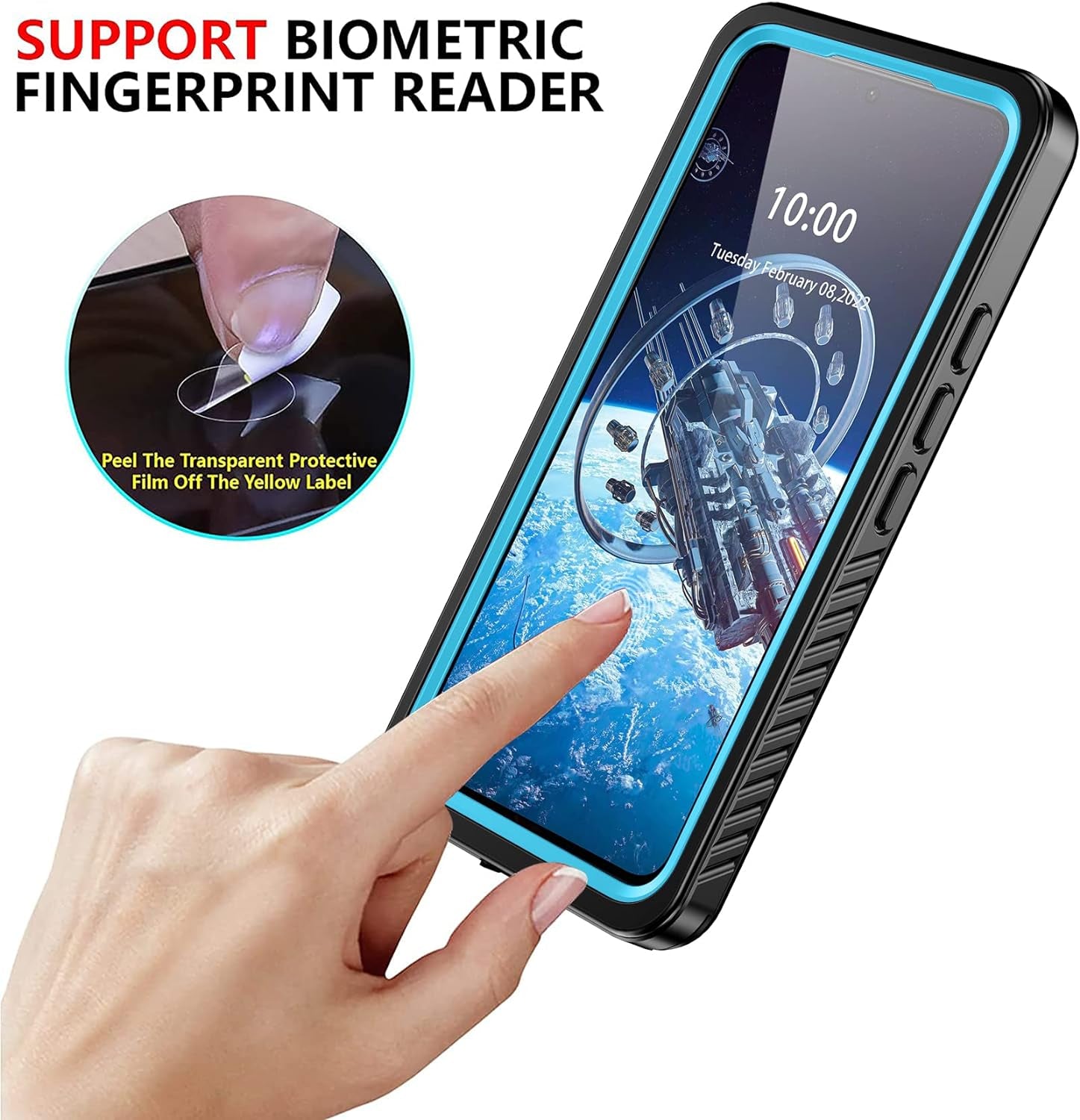 ANTSHARE for Samsung Galaxy S22 5G Case Waterproof Shockproof,Samsung S22 Case with Screen Protector,Full Body Heavy Duty Protective Case for S22 Blue/Clear  ANTSHARE   