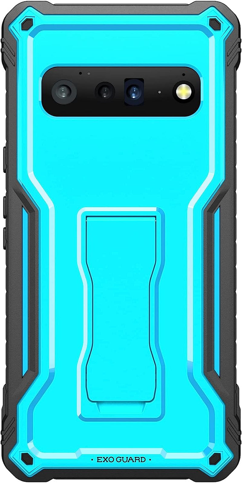 Exoguard for Google Pixel 6 Pro Case, Rubber Shockproof Heavy Duty Phone Case Built-In Kickstand, No Screen Protector (Red)  ExoGuard Blue  