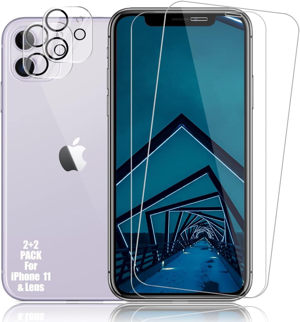 Galaxy Note 20 Tempered Glass Screen Protector + Camera Lens Protector [ 2 + 2 Pack ] [Compatible Fingerprint] [Anti-Scratch] [Case Friendly] Clear HD Protective Film for Samsung Galaxy Note 20  BIGFACE Iphone 11  