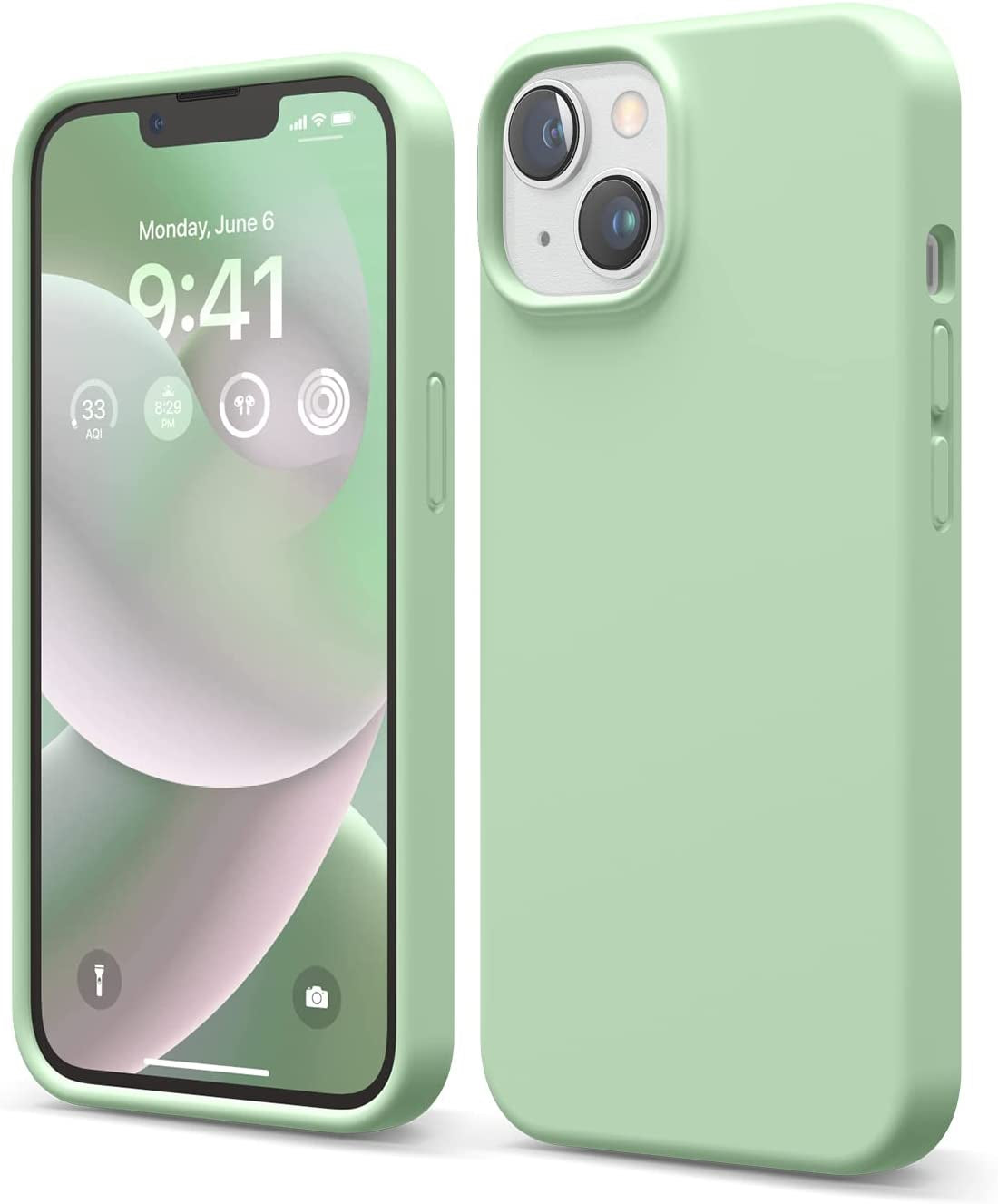Elago Compatible with Iphone 14 Case, Liquid Silicone Case, Full Body Protective Cover, Shockproof, Slim Phone Case, Anti-Scratch Soft Microfiber Lining, 6.1 Inch (Black)  elago Patel Green  