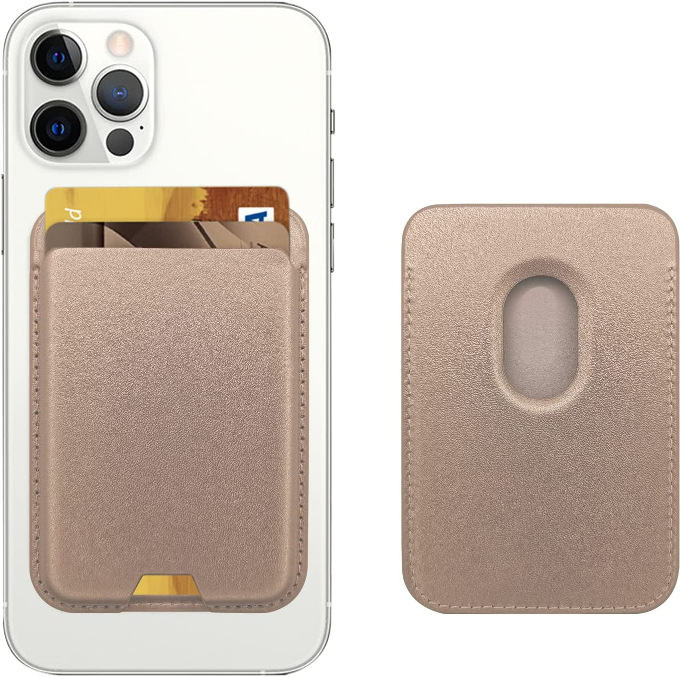 Magnetic Wallet Card Holder Compatible with Apple Magsafe Wallet for Iphone 14 Pro Max/14 Pro/14/14 Plus, Mag Safe Wallet for Iphone 13 Pro Max/13 Pro/13/13 Mini/Iphone 12 Series, Midnightblack  iLodn Rose G  