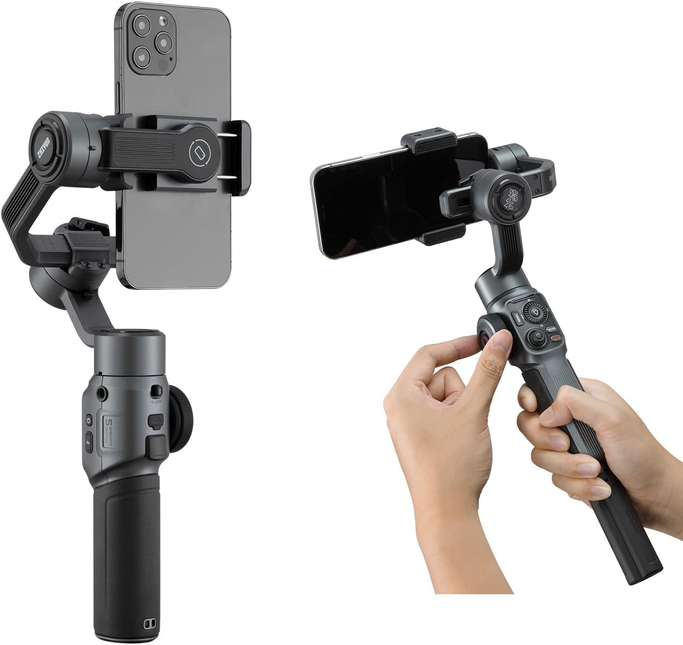 ZHIYUN Smooth 5 Combo - Gimbal Stabilizer for Iphone 14/13/12/11 Pro Max X & Android Phone, 3-Axis Gimbal W/Smartfollow, for Youtube Tiktok Vlog Professional Video Record, Compatible W/Filmic Pro  zhi yun   