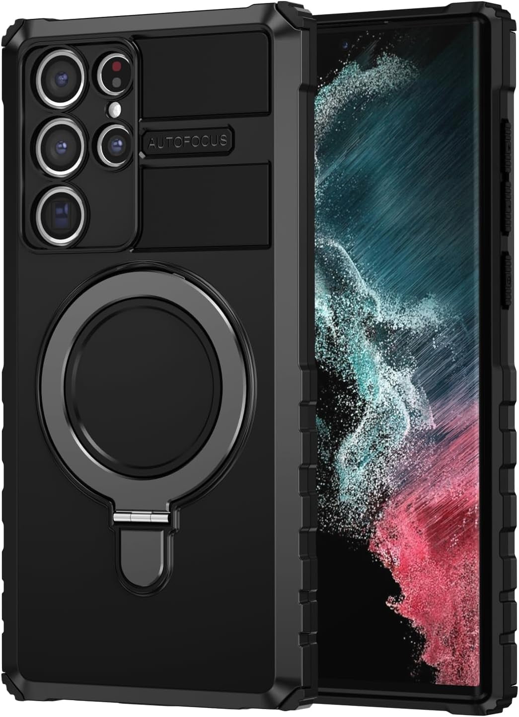 THMEIRA Samsung Galaxy S22 Ultra Magnetic Case [Compatible with Magsafe] Samsung Galaxy S22 Ultra Case with Ring Kickstand, Military Grade Heavy Duty Case for Samsung S22 Ultra, Green  THMEIRA Black Samsung S22 Ultra 