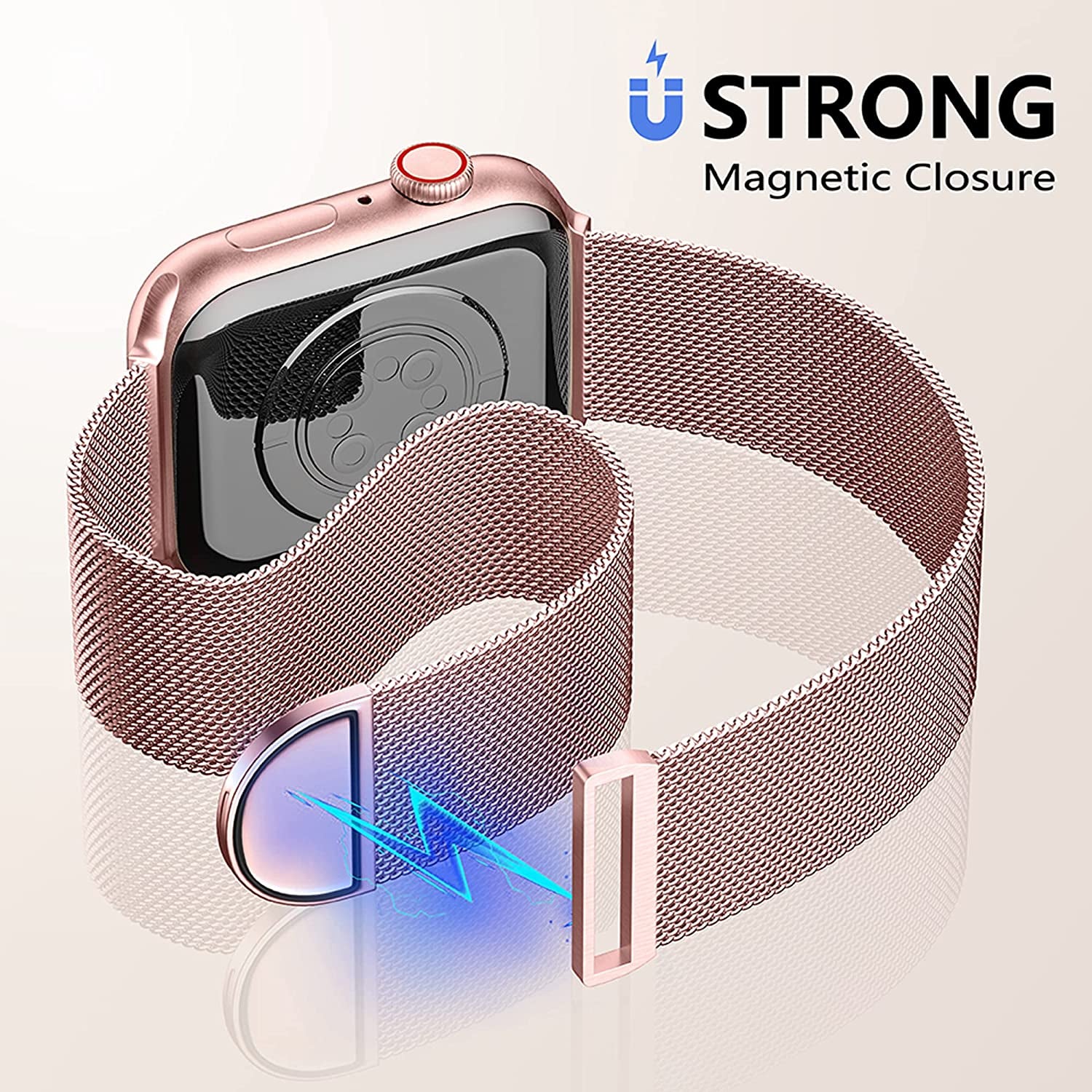 Zedoli Metal Band Compatible with Apple Watch Bands 40Mm 38Mm 41Mm 45Mm 44Mm 42Mm 49Mm for Women Men, Stainless Steel Milanese Mesh Loop Magnetic Wristbands for Iwatch Series 8 7 6 5 4 3 2 1 SE Ultra  Zedoli   