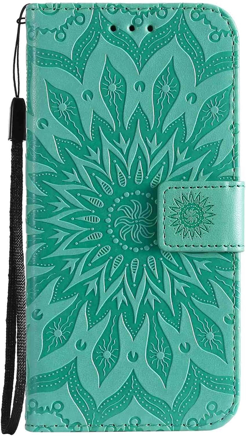 Fansipro Phone Cover Wallet Folio Case for LG G6, Premium PU Leather Slim Fit Cover for LG G6, 2 Card Slots, Exact Fitting, Green  Fansipro   