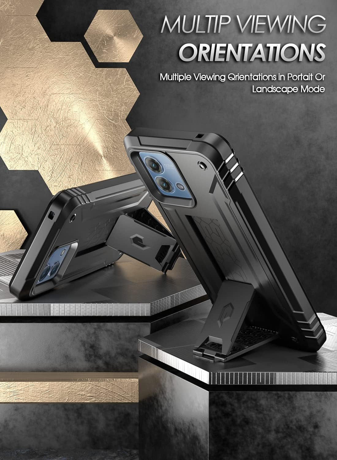 Poetic Revolution Case for Motorola Moto G Stylus 4G 2023 [Not Fit 5G Version], [20FT Mil-Grade Drop Tested], Full-Body Rugged Shockproof Cover with Kickstand and Built-In-Screen Protector, Black  Poetic   