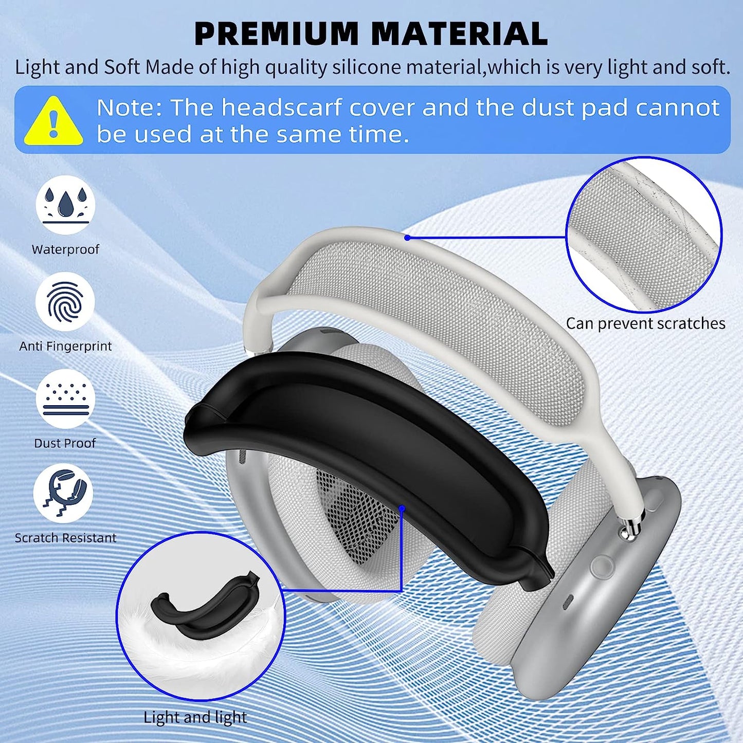 WOOPIT 4 Set Airpods Max Case Cover,Silicone Case for Airpods Max Headphones,Anti-Scratch Ear Pad Cover/Ear Cover/Headband Cover/Soft Headband Cushion Protector Accessories for Apple Airpods Max  WOOPIT   