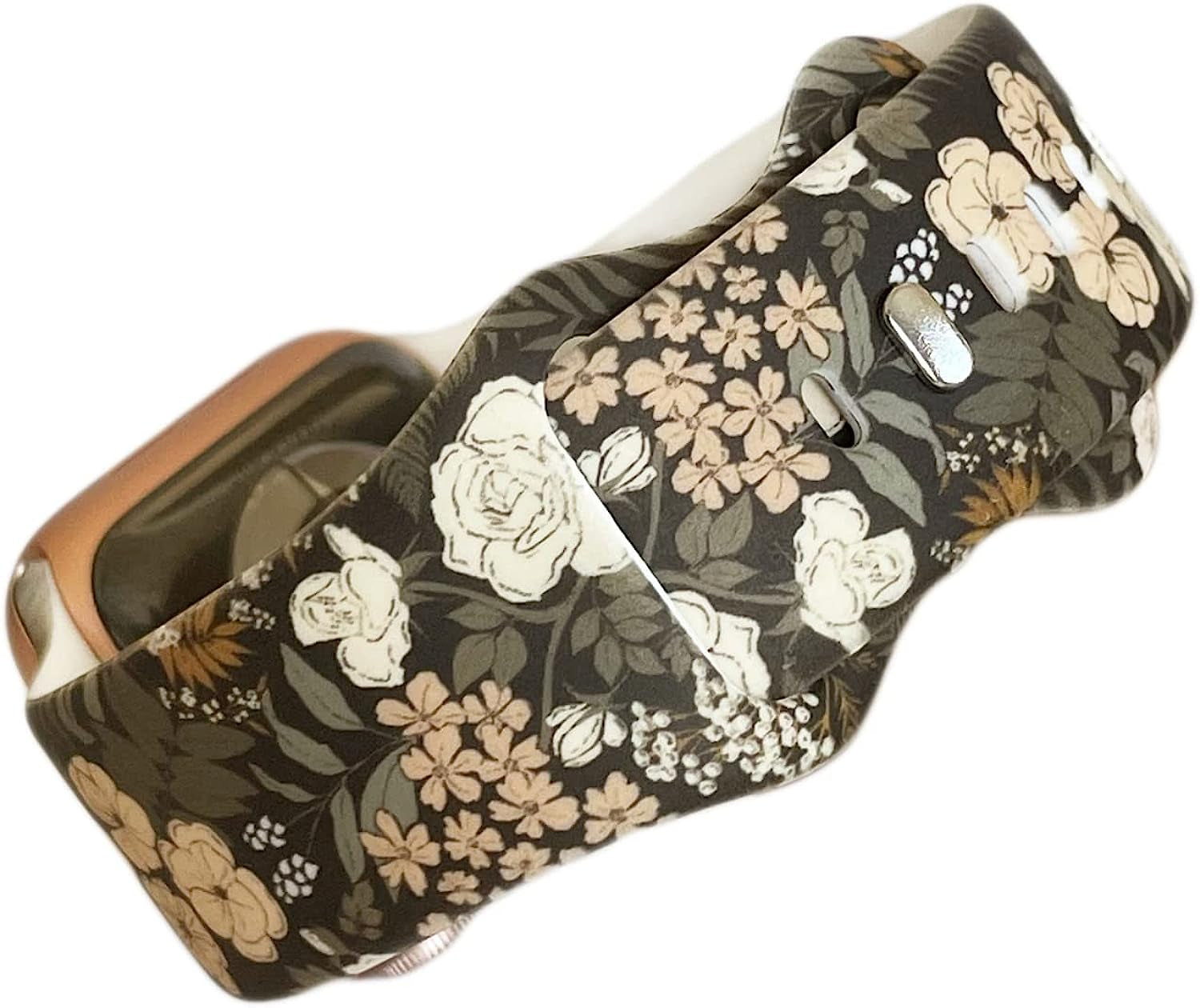 Boho Flora Forest Unisex Waterproof Soft Silicone Sport Band Compatible with Apple Watch Ultra and Series 8 7 6 5 4 3 2 1 SE, Model 38Mm 40Mm 41Mm 42Mm 44Mm 45Mm 49Mm, for Men and Women  Tweedle Dee Designs   