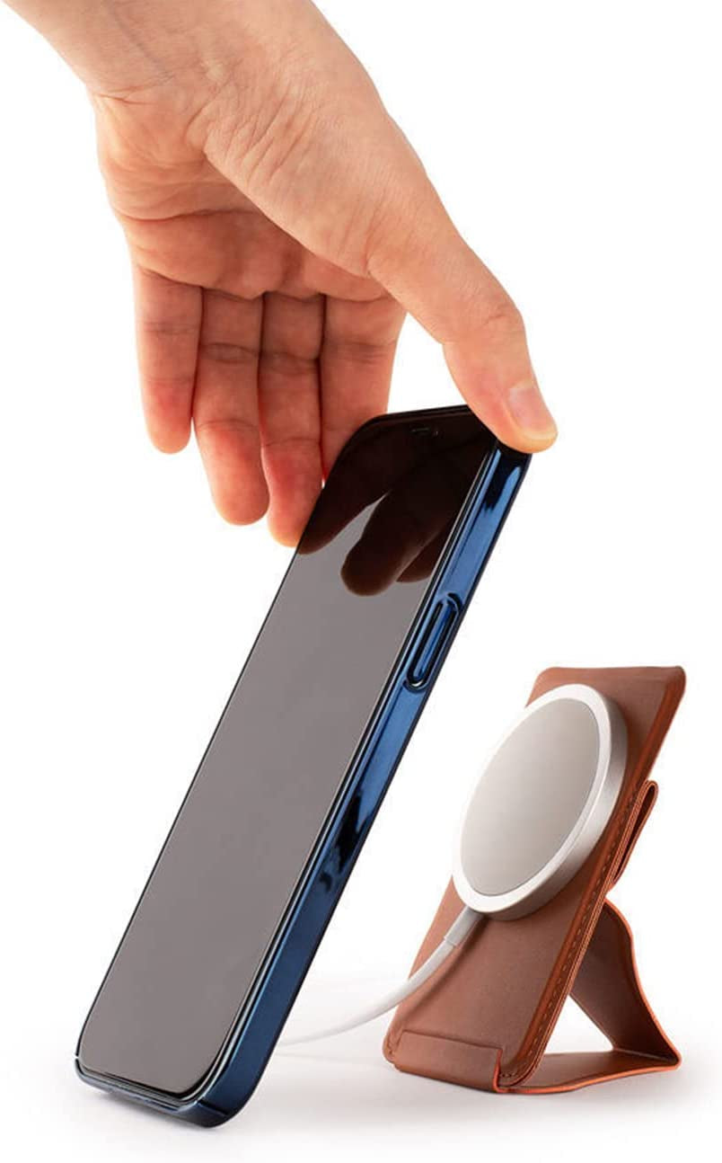 Ambervec Magsafe Wallet Compatible with Iphone 14, Iphone 13 & Iphone 12 Series, Magnetic Wallet Stand for Apple Mag Safe, Leather Magnetic Card Holder for Back of Iphone Pro Max Mini Plus, Yellow  AmberVec Inc.   